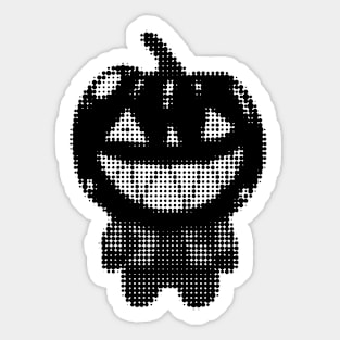 Black Zombie Pumpkin Man of Halloween design Sticker